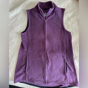 Cuddl Duds Fleece Zip Up Vest Size M, Women, Egg Plant